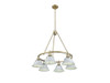 Orwell 6-Light Chandelier in Aged Brass with Dusky Blue (3306-6 AB-DB)