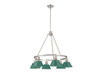 Orwell 6-Light Chandelier in Pewter with Pine Green (3306-6 PW-GN)