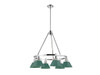Orwell 6-Light Chandelier in Chrome with Pine Green (3306-6 CH-GN)
