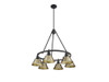 Orwell 6-Light Chandelier in Matte Black with Aged Brass (3306-6 BLK-AB)