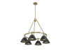 Orwell 6-Light Chandelier in Aged Brass with Matte Black (3306-6 AB-BLK)