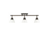 Duncan 3-Light Semi-Flush - Track Light in Rubbed Bronze with White (3602-3SF RBZ-WH)