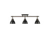 Duncan 3-Light Semi-Flush - Track Light in Rubbed Bronze with Matte Black (3602-3SF RBZ-BLK)