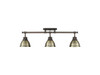 Duncan 3-Light Semi-Flush - Track Light in Rubbed Bronze with Aged Brass (3602-3SF RBZ-AB)