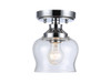 Daphne 1-Light Semi-Flush in Chrome with Clear Glass (3610-SF CH-CLR)