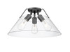 Orwell 3-Light Flush Mount in Matte Black with Clear Glass (3306-3FM BLK-CLR)