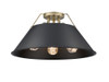 Orwell 3-Light Flush Mount in Aged Brass with Matte Black (3306-3FM AB-BLK)