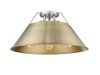 Orwell 3-Light Flush Mount in Pewter with Aged Brass (3306-3FM PW-AB)