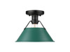Orwell 1-Light Flush Mount in Matte Black with Pine Green (3306-FM BLK-GN)
