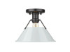 Orwell 1-Light Flush Mount in Matte Black with Dusky Blue (3306-FM BLK-DB)