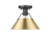 Orwell 1-Light Flush Mount in Matte Black with Brushed Champagne Bronze (3306-FM BLK-BCB)