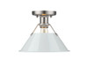 Orwell 1-Light Flush Mount in Pewter with Dusky Blue (3306-FM PW-DB)
