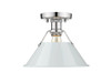 Orwell 1-Light Flush Mount in Chrome with Dusky Blue (3306-FM CH-DB)