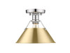 Orwell 1-Light Flush Mount in Chrome with Brushed Champagne Bronze (3306-FM CH-BCB)