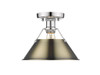 Orwell 1-Light Flush Mount in Chrome with Aged Brass (3306-FM CH-AB)