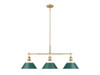 Orwell 3-Light Linear Pendant in Brushed Champagne Bronze with Pine Green (3306-LP BCB-GN)