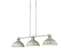 Kinsley Linear Pendant in Aged Galvanized Steel with Antique Teal Shade (0865-3LP AGV-TEAL)