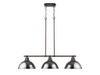 Duncan Small Pendant with Rod in Rubbed Bronze with Pewter (3602-3LP RBZ-CH)