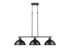 Duncan Small Pendant with Rod in Rubbed Bronze with Matte Navy (3602-3LP RBZ-BLK)