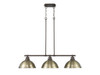 Duncan Small Pendant with Rod in Rubbed Bronze with Chrome (3602-3LP RBZ-AB)