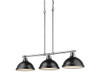 Duncan 1-Light Pendant with Rod in Rubbed Bronze with Aged Brass (3602-3LP CH-BLK)