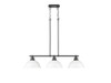 Duncan Small Pendant with Chain in Rubbed Bronze with Aged Brass (3602-3LP BLK-WHT)
