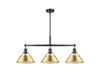 Orwell 3-Light Linear Pendant in Matte Black with Brushed Champagne Bronze (3306-LP BLK-BCB)