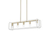 Camden Linear Pendant in Brushed Champagne Bronze with Bleached White Raphia Rope (6085-LP BCB-WR)