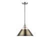 Orwell 14" Wide Large Pendant in Pewter with Aged Brass (3306-L PW-AB)