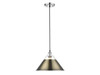 Orwell 14" Wide Large Pendant in Chrome with Aged Brass (3306-L CH-AB)
