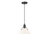 Orwell 10" Wide Medium Pendant in Matte Black with Opal Glass (3306-M BLK-OP)