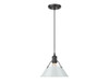 Orwell 10" Wide Medium Pendant in Matte Black with Dusky Blue (3306-M BLK-DB)
