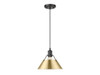 Orwell 10" Wide Medium Pendant in Matte Black with Brushed Champagne Bronze (3306-M BLK-BCB)