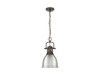 Duncan Small Pendant with Chain in Rubbed Bronze with Pewter (3602-S RBZ-PW)
