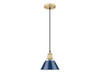 Orwell 7.5" Wide Small Pendant in Brushed Champagne Bronze with Matte Navy (3306-S BCB-NVY)