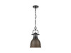 Duncan Small Pendant with Chain in Matte Black with Rubbed Bronze (3602-S BLK-RBZ)