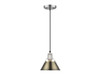 Orwell 7.5" Wide Small Pendant in Pewter with Aged Brass (3306-S PW-AB)