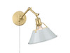 Orwell Articulating Wall Sconce in Brushed Champagne Bronze with Dusky Blue (3306-A1W BCB-DB)