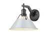 Orwell 1-Light Wall Sconce in Matte Black with Dusky Blue (3306-1W BLK-DB)