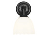Dorinda 1-Light Wall Sconce in Matte Black with Opal Glass (6954-1W BLK-OP)