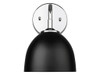 Zoey 1-Light Wall Sconce in Chrome with Matte Black (6956-1W CH-BLK)