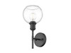Axel BLK 1 Light Wall Sconce in Matte Black with Clear Glass Shade (1945-1W BLK-GLOBE-CLR)