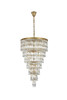 Josephine 32 Inch Rectangular Chandelier In Satin Gold (1060SR32SG)