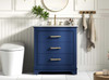 Elegant Furniture and Lighting Knox 30 Inch Single Bathroom Vanity In Blue (VF10230BL)