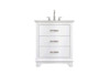 Knox 30 Inch Single Bathroom Vanity In White (VF10230WH)