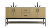 72 Inch Double Bathroom Vanity In Honey Brown (VF60772DMHB)