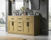 Elegant Furniture and Lighting Alden 60 Inch Double Bathroom Vanity In Honey Brown (VF29760DMHB)