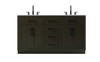 Elegant Furniture and Lighting Alden 60 Inch Double Bathroom Vanity In Mocha Brown (VF29760DMMB)
