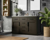 Elegant Furniture and Lighting Alden 54 Inch Double Bathroom Vanity In Mocha Brown (VF29754DMMB)