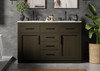 Elegant Furniture and Lighting Alden 54 Inch Double Bathroom Vanity In Mocha Brown (VF29754DMMB)